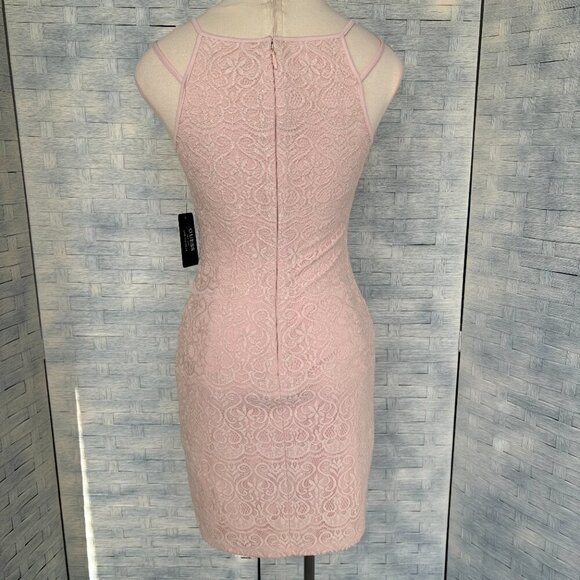 Guess Pink Lace Halter Neck‎ Bodycon Mini Dress Womens 4 - Picture 4 of 7